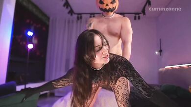 Cum Gushing Halloween Cat Girl Deep Throat Swallow Load Moaning Public Sex Stranger