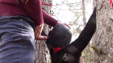 Tied To Tree Outdoors Masked Extreme Deepthroat No Mercy Wild Fucked In Woods Petite Brunette Amateur