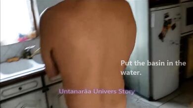 Submissive handcuffed slave obeys dominatrix mistress chastity naked reality