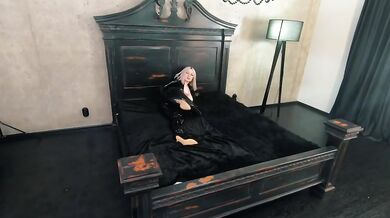 Rubber Black Latex Catsuit Backstage Shower Destroyed Gushing Thigh High Boots Latex Gloves German Blonde MILF Verified Models