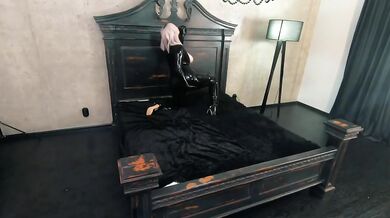 Rubber Black Latex Catsuit Backstage Shower Destroyed Gushing Thigh High Boots Latex Gloves German Blonde MILF Verified Models