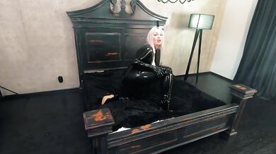 Rubber Black Latex Catsuit Backstage Shower Destroyed Gushing Thigh High Boots Latex Gloves German Blonde MILF Verified Models