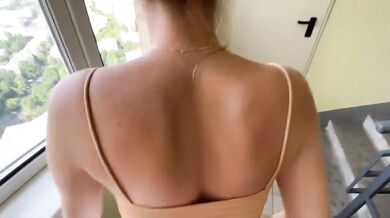 POV Stairwell Fuck Destroyed Gushing Creampie Almost Caught Public Risk Hardcore