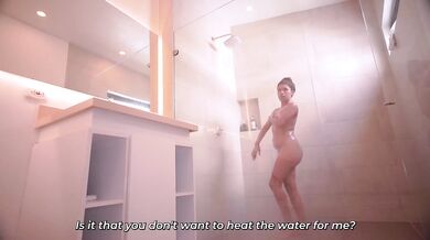 Colombian Roomie Camila Londoño Squirts All Over Tibasins Bathroom Blowjob