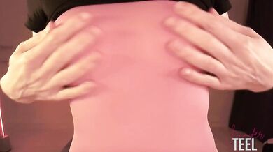 Naughty Jennifer teases her clit and cums REALLY hard