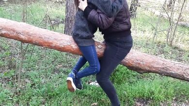 Cumming in clothes on a log - lesbian_illusion