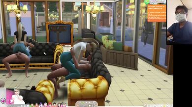 Destroyed Couch Orgy With 8 Chubby Big Tits Girls Clothed Sex