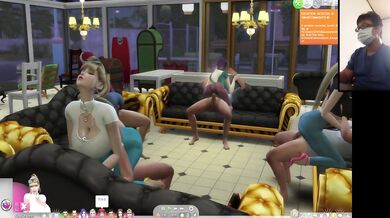 Destroyed Couch Orgy With 8 Chubby Big Tits Girls Clothed Sex
