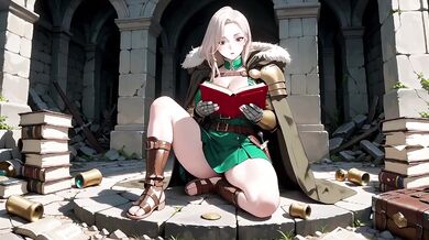 Green Knight Destroyed Gushing In Lazy Ruins Bedroom With Mechanical Arm Teasing Soft Skin Blonde Gaze