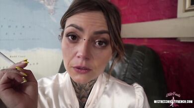Maitresse Nikky French Smokes Cigarette For You POV School Brunette MILF