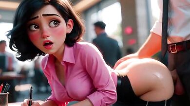 Newcomer at the office gets destroyed by veterans in a hot test animated
