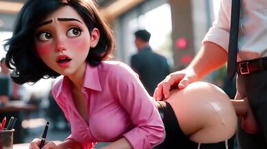 Newcomer at the office gets destroyed by veterans in a hot test animated