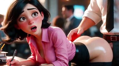 Newcomer at the office gets destroyed by veterans in a hot test animated