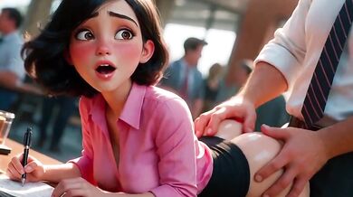 Newcomer at the office gets destroyed by veterans in a hot test animated