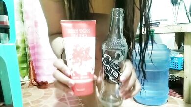 Bote ng Sting Energy Drink muna ginamit ko dahil sobrang horny na at pagod ka FuBu ko kumantot