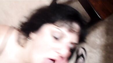 ITALIAN THROATGOAT LOVES SUCKING COCK AND GETTING HER FACE PAINTED WHITE