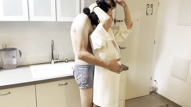 Dream evening. Mature naked stepmom seduces young male into sexual caresses 1