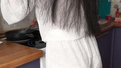 She gives blowjob to step brother again while parents are not at home
