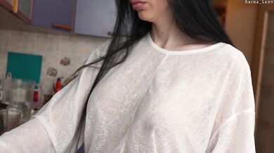 She gives blowjob to step brother again while parents are not at home