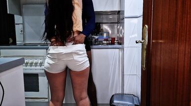 MY STEPDAD FUCKS ME IN THE KITCHEN HIDDEN FROM MY MOM - REAL SPANISH SEX - AMATEUR HOMEMADE PORN