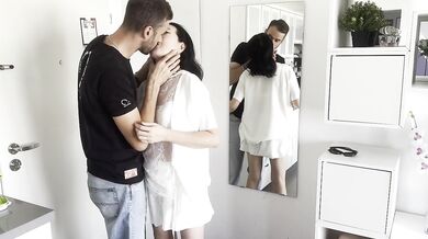 The stepmother suddenly came in - her skirt up. Real attraction