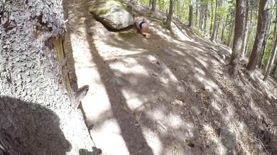 girl is Caught during fucking by a peeper in forest in all 3 holes