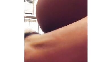 Doggystyle pussy masturbation in the kitchen