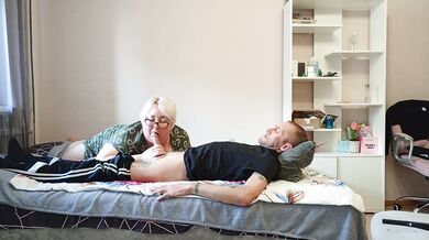 Stepmom sucks out every last drop of cum