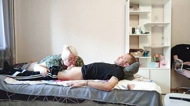 Stepmom sucks out every last drop of cum