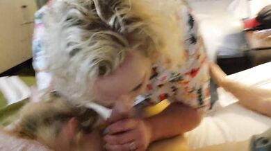 2 Blonde cougars work over a massive cock pt1 (HoneyButter and Tori J)