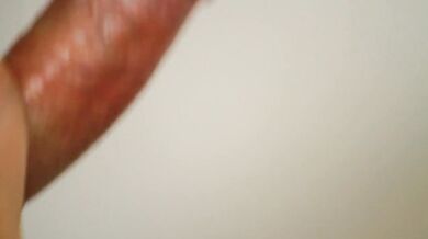Close-up sensual teasing edging blowjob after a dry week results in a dripping mouth full of cream