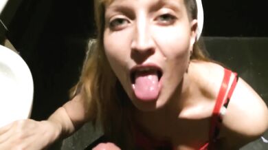Club Manager Gets Her Bossy Butt And Mouth Fuck In Work Toilet!Pov Swallow