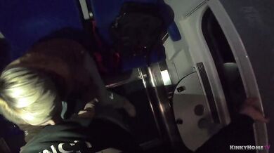 OUTDOOR BLOWJOB with EPIC CUMSHOR FACIAL in the train!