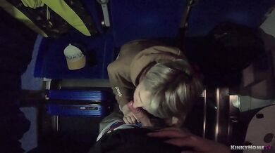 OUTDOOR BLOWJOB with EPIC CUMSHOR FACIAL in the train!