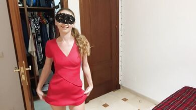Try On - Flashing My Pussy In Sexy Tight Red Dress