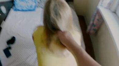Amateur couple fucks in doggystyle POV and cums on her nice ass - Homemade