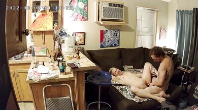 SecurityCam sextape creampie ending with audio
