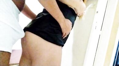 Fitness model in the leather DRESS I met at BAMBOO has dry HUMPING
