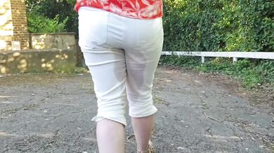 White Jeans Peeing compilation. How stained can I make them? ;)