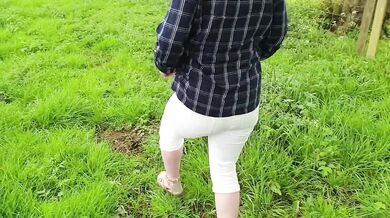 White Jeans Peeing compilation. How stained can I make them? ;)