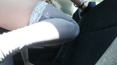 I wet my purple panties in my car