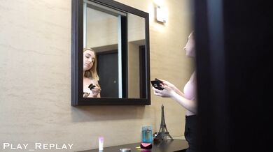 Brother fucks stepsister in pussy and mouth before her date.Cum on face