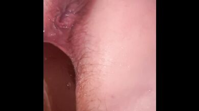 Compilation of white girl trying to stuff thick black dildo into her pussy