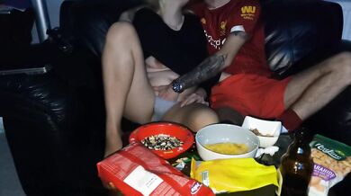 Sexy  invited over first time to watch football and she rode on my cock like riding 