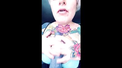 Tattooed Busty Blonde Gives Sloppy Cum Lube Blow and Moaning Orgasm With Toys