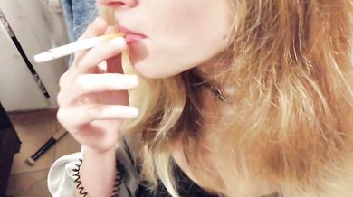 SMOKING, FLASHING AND BLOWING SMOKE IN DICK