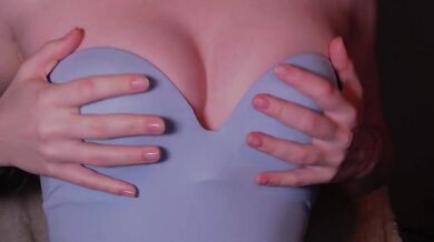 Let me stroke ur dick with my tits in sexy blue dress.