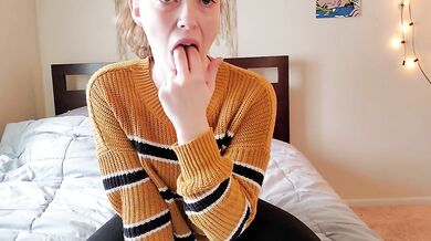 Stripping out of school cloths to masturbate