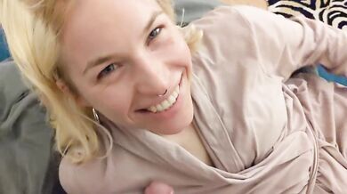 Real couple after party pov facial cumshot true love