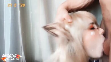 Sweet Fox Sucks Neighbor's Dick And Swallows Cum - Cosplay
